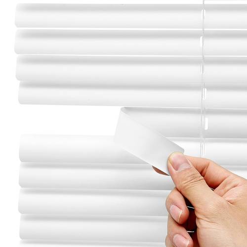 cordless horizontal mini blinds suitable for indoor windows cordless operation filtering room darkening easy to clean plastic slats with simple adjustment suitable for bedroom bathroom windows