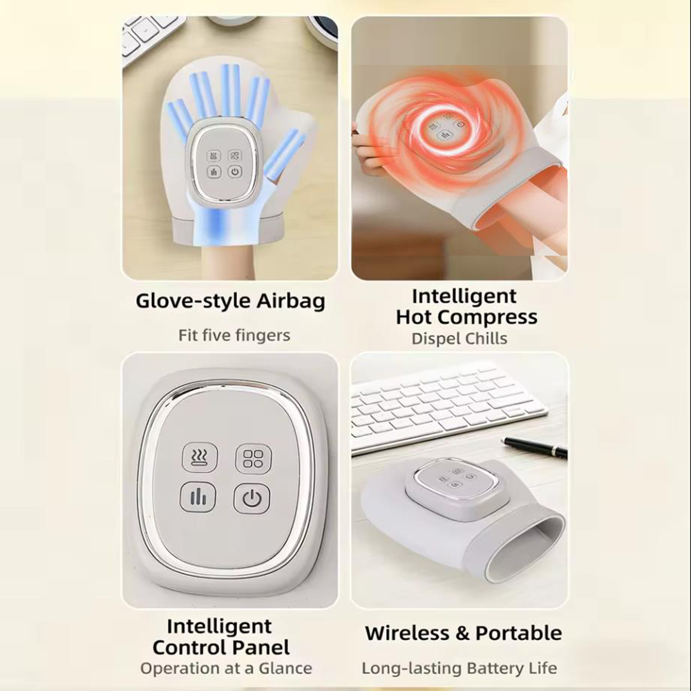 Hand Massager with Heat, Cordless Rechargeable Air Compression Hand Massage Glove, Full Finger & Palm Massage, 15-Minute Auto Shut-Off, Relaxing Gift for Men And Women - Image 4