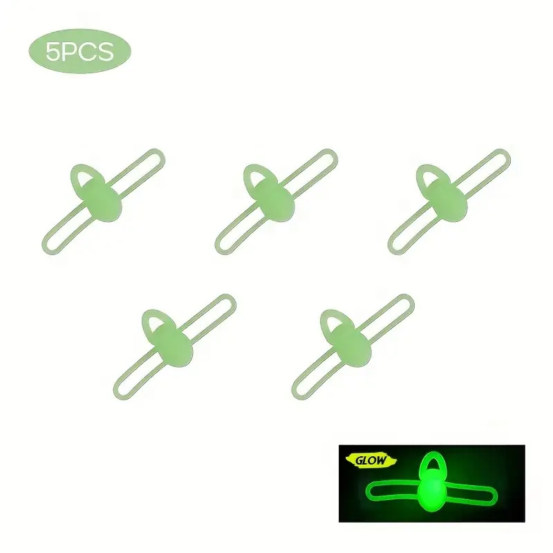 E-shop 5 Stück/Beutel Hochelastischer Silikon-Köderhakenhalter, leichter, rutschfester Angelruten-Hakenclip