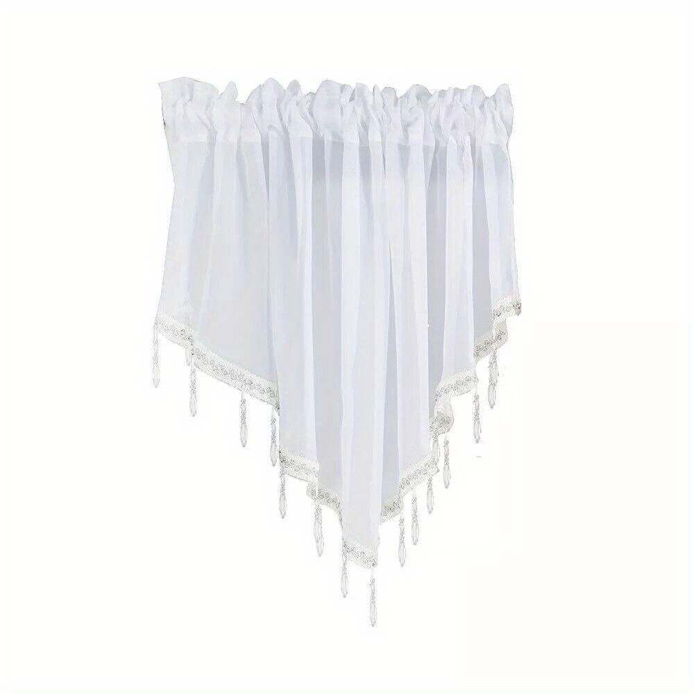 TEMU 1pc Elegant Semi-sheer Solid Color Curtain With Vertical Striped Pattern & Bear Motif - Soft Pinkgreen/yellowlight Purple/light Brown - Corded