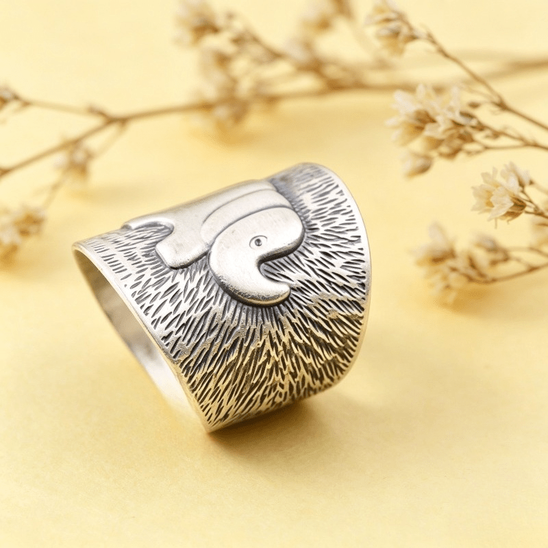 Women's Retro Bohemian Elephant Ring — Ethnic Minimalist Design