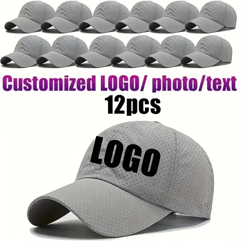 12 Custom Baseball Caps with Personalisation Options