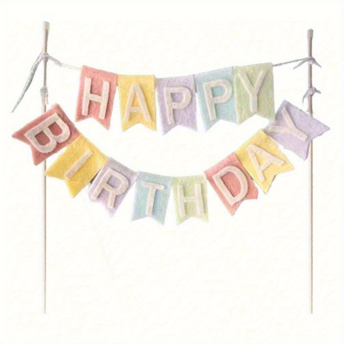Diy Felt Happy Birthday Letter Banner, Suitable For Cake Decoration And Party Supplies For Halloween,christmas Event & Party Supplies Halloween&christmas