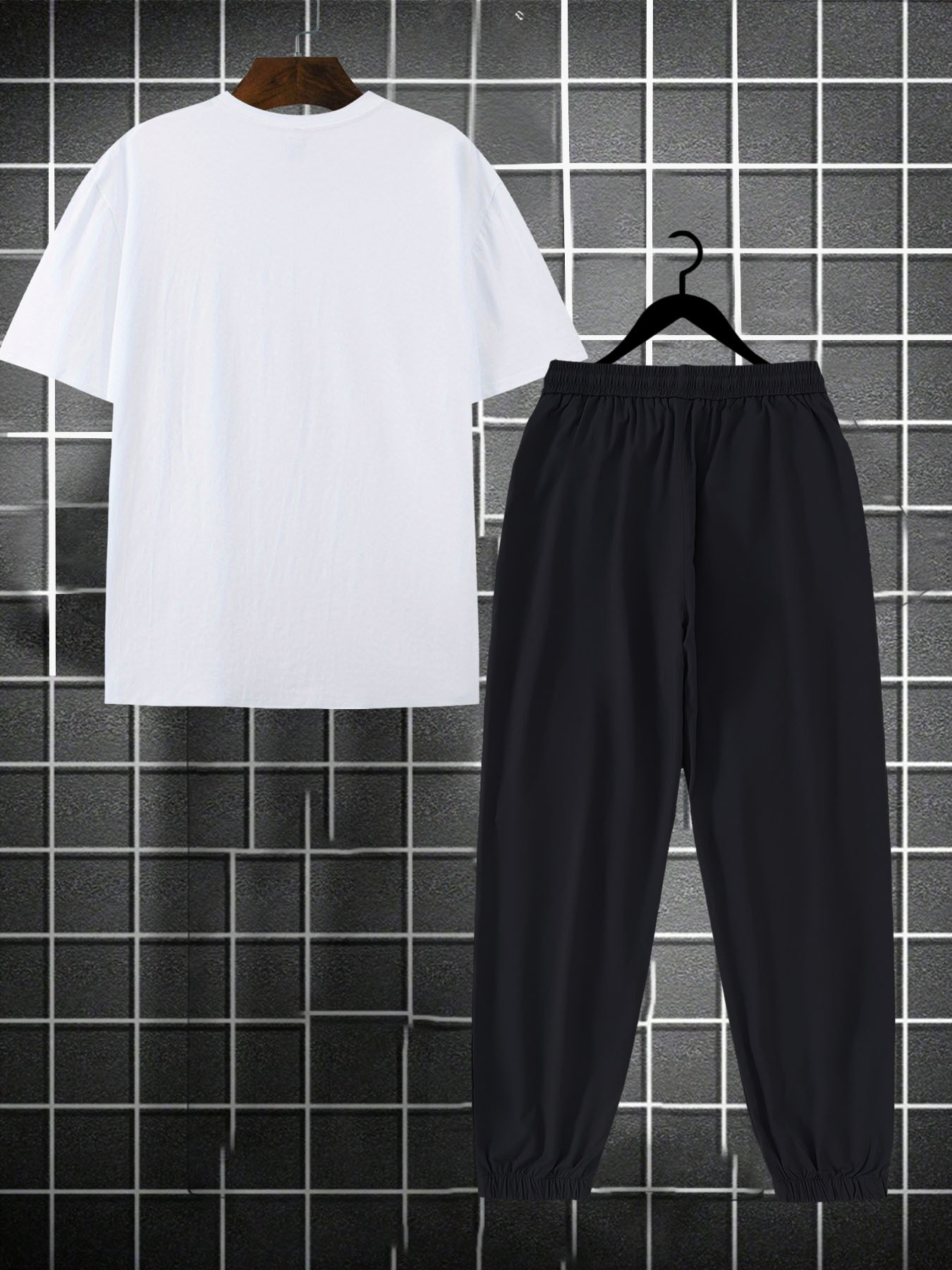 for KARMA Printed Men's Casual Trendy Tracksuit with Top and Comfortable Work Pants