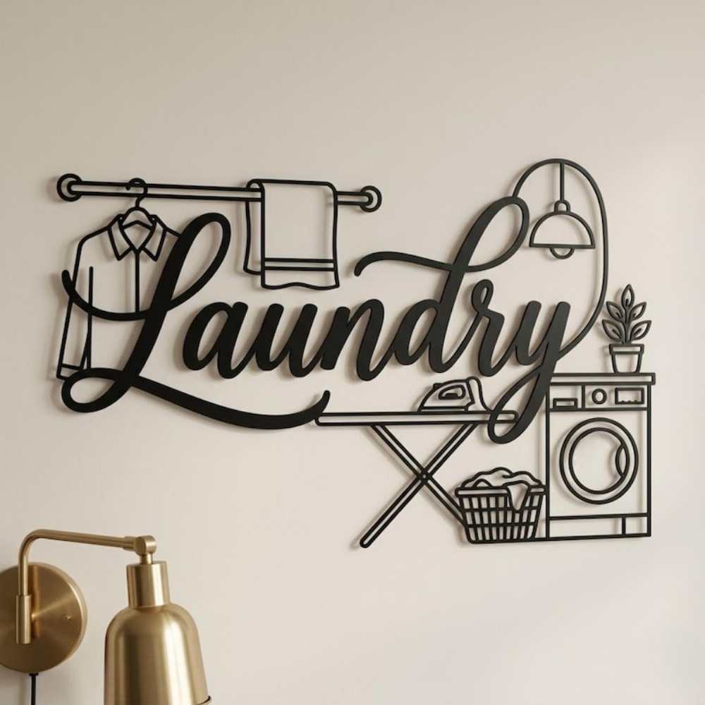TEMU 2d Flat, Farmhouse Laundry Room Wall Sign - Rustic Hanging Decoration With Suitable For Laundry Labeling, Acrylic Panel For Utility Room Decor,
