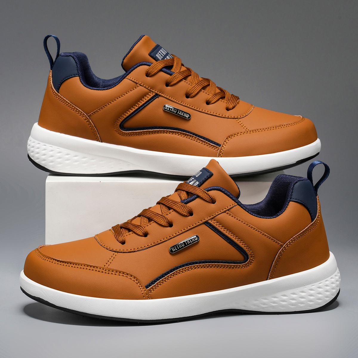 Men's Wide Toe Box Casual Sports Shoes, Minimalist Line Detail, Lace-, -day , Ideal For , Office And Casual Sports, Easy-clean Breathable Upper, Lightweight Cushioned Sole, Versatile Footwear