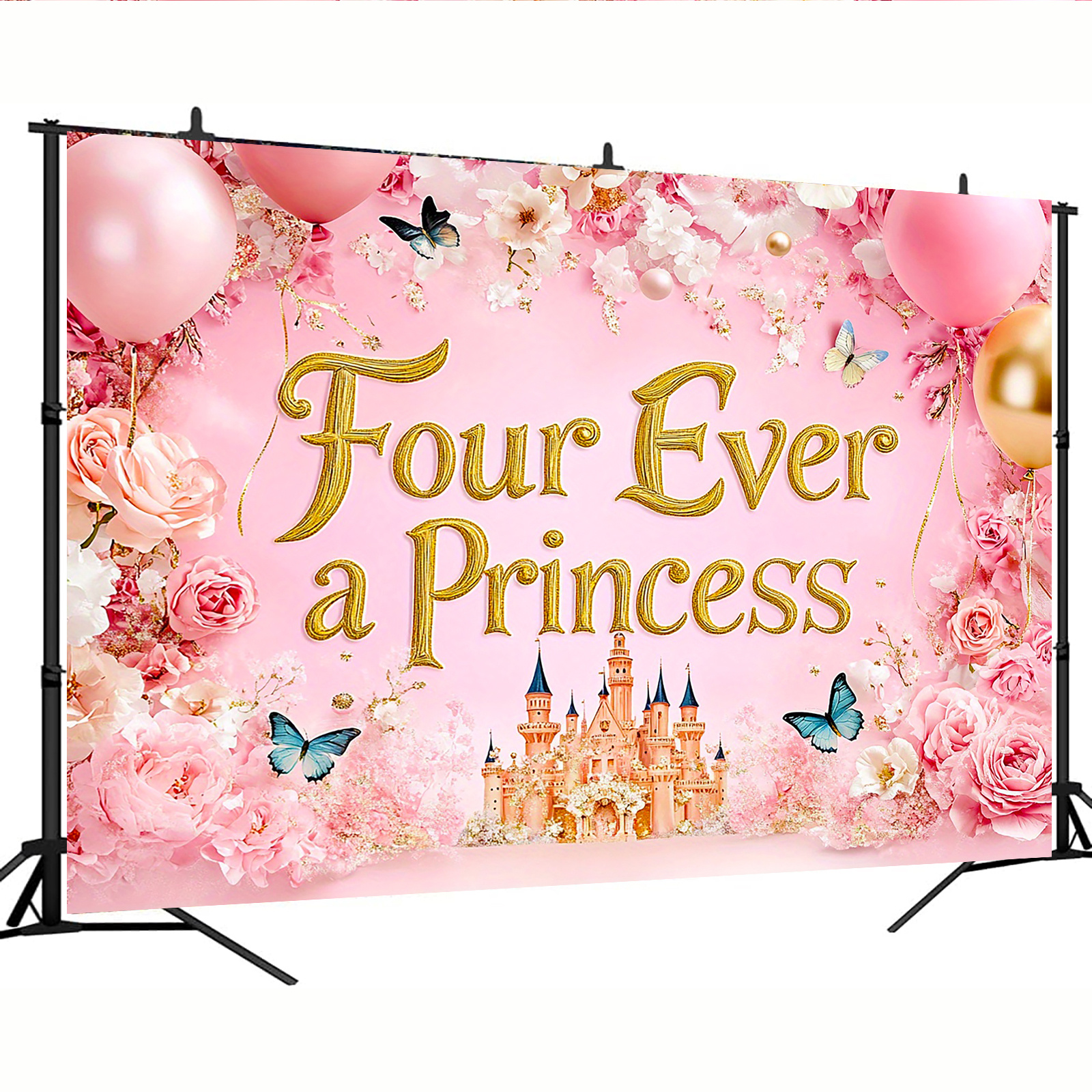 

A Princess Polyester Backdrop, Multipurpose, No Electricity Needed, For Weddings, Birthdays, Anniversaries, Showers, Christmas, Valentine's, New Year, Universal Celebrations