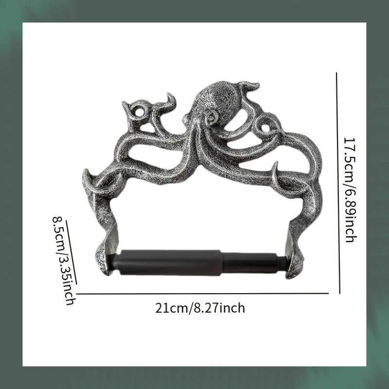 TEMU 1pc Octopus Tissue Holder Cast Suitable For Home & Hotel, Nautical Bathroom Decor With Octopus Tentacle, Vintage Tissue Paper Dispenser For