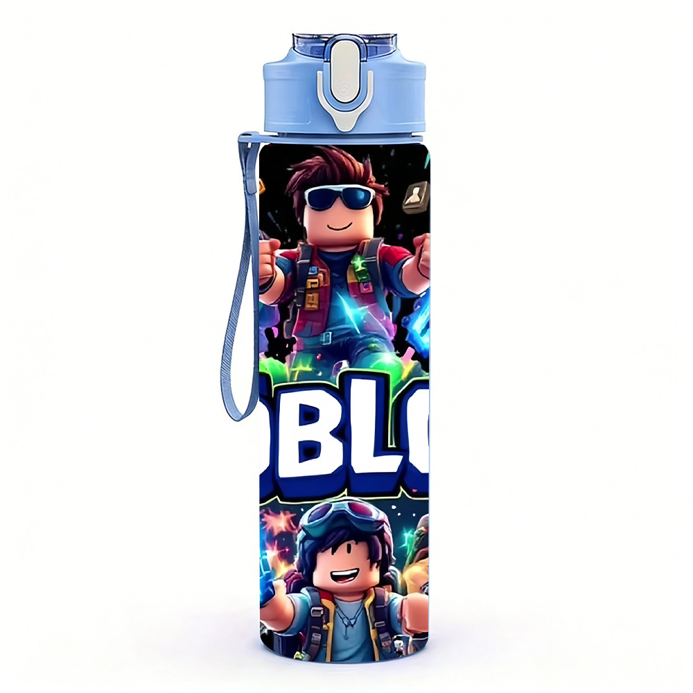 Image of 1pc Edition, 750ml/26oz Plastic Colored Sports Water Bottle, Leak-proof Pop-up Lid, Suitable For Outdoor Sports, Running, Fitness, Camping, Holiday Gift