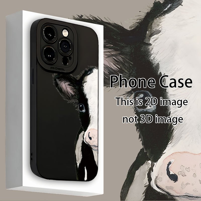 matte phone case a cow pattern uv printing offering 360 Temu