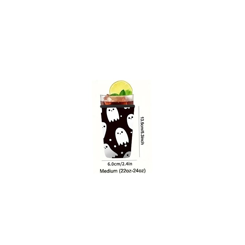 TEMU A Reusable Neoprene Print Ice Coffee Sleeve Designed For Insulating Cup Holders And Beverage Additions For Cold Drinks And Coffee, Suitable For