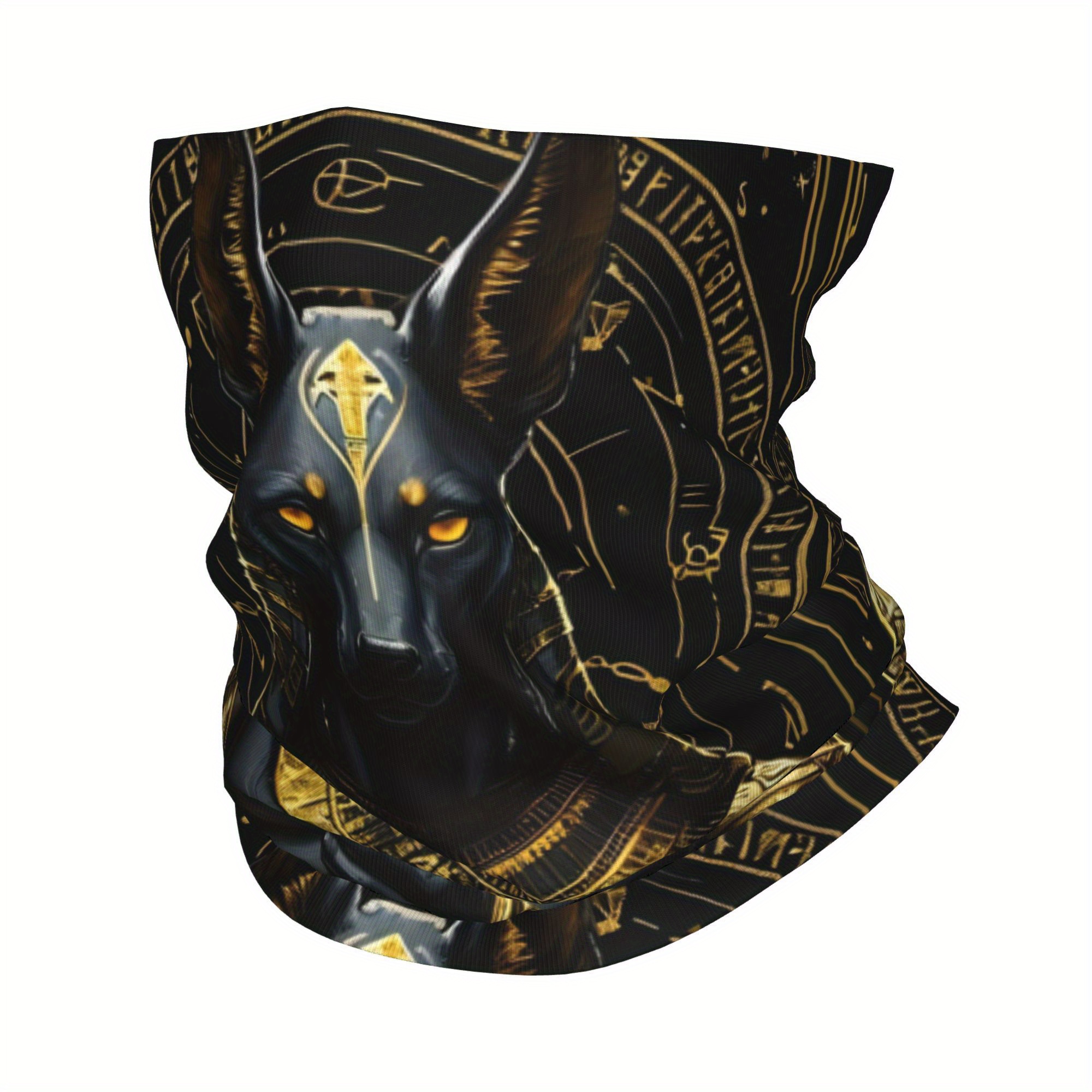 TEMU Anubis Egyptian God Retro Headband Neck Thin Men Women Hiking Tube Scarf Face2d Print Design