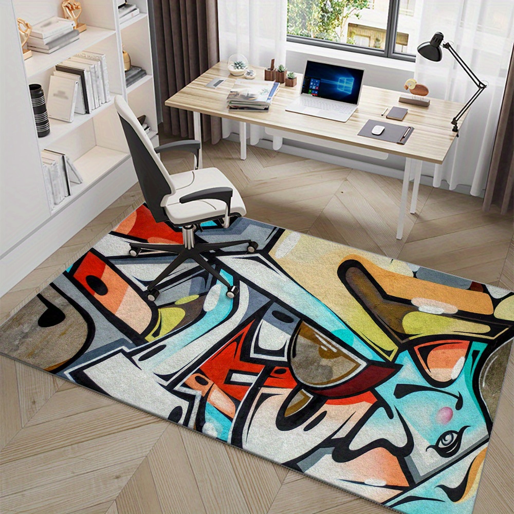 1pc Persian Modern Area Rug Office Chair Mat Floor Carpet Desk Chair Pad  Version Anti-Slip Hardwood Floor Protector Suitable for Living Room and
