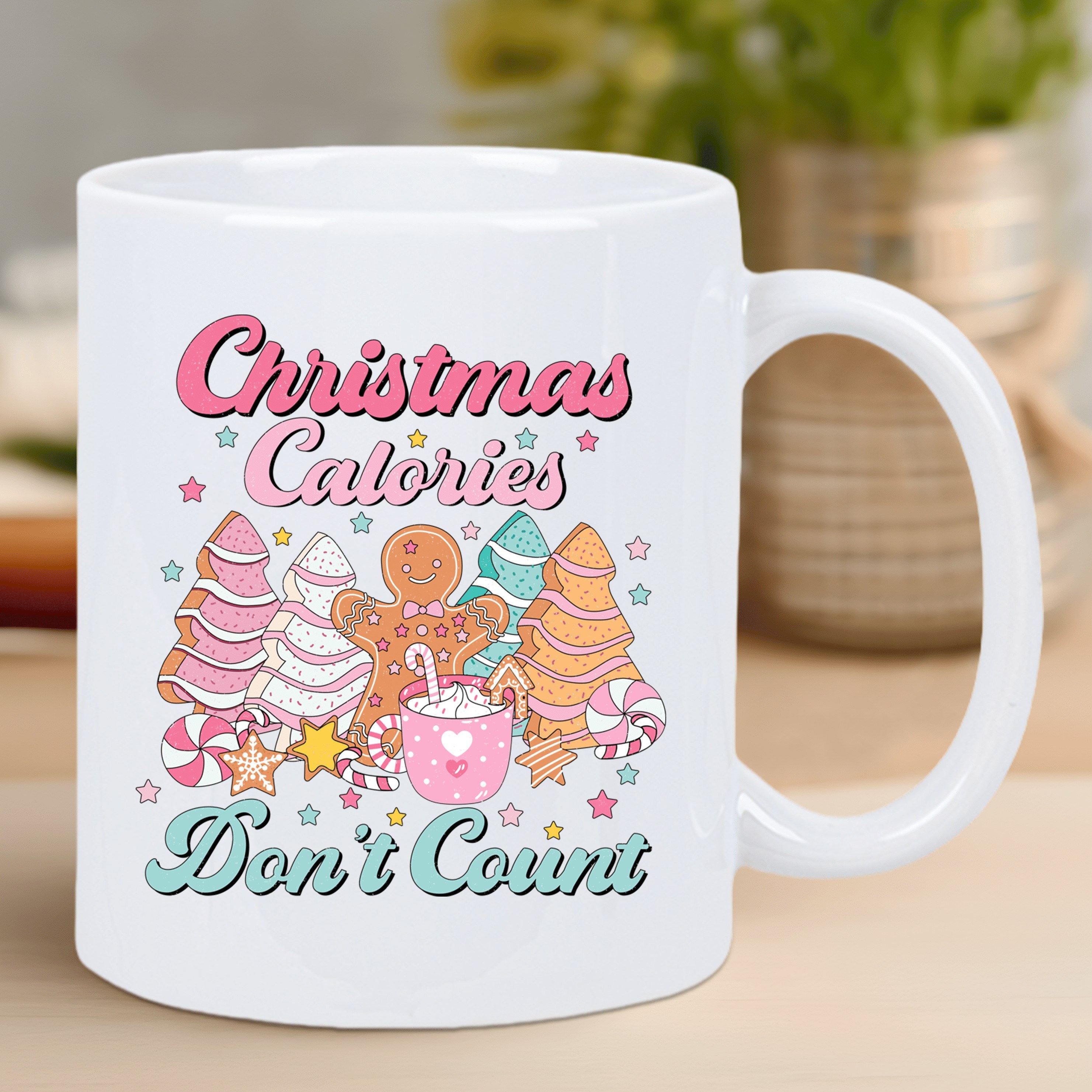 1pc festive christmas mug   dont count design with gingerbread men candy canes reusable insulated hand wash only ideal holiday gift for men women coffee bar accessories details 2