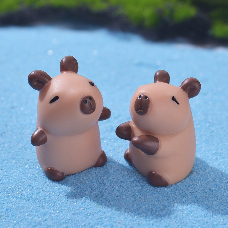 Leuchtende Capybara-Familienfiguren – 6-teiliges Set Für Puppenhaus, Garten & Deko