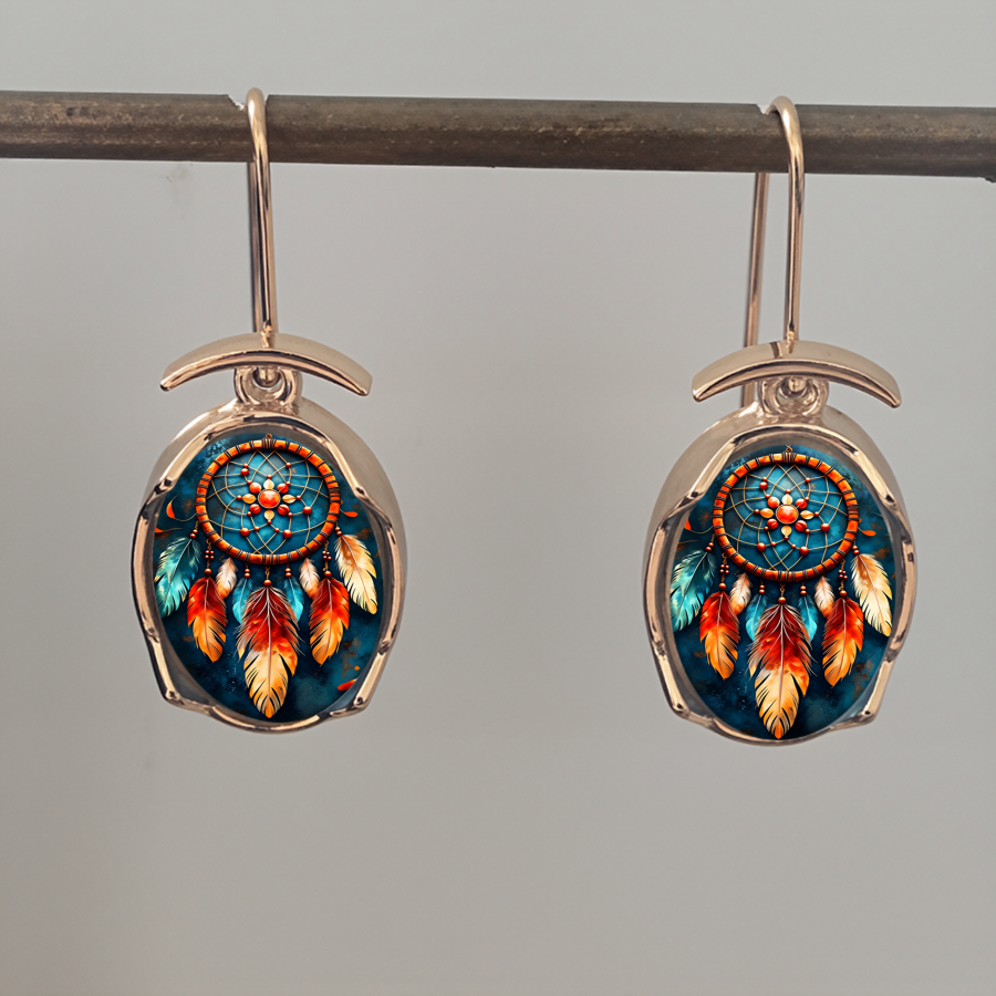 TEMU 2pcs Earrings Feather Earrings Boho Earrings Nature Earrings Moon Earrings Tribal Earrings Jewelry Additions Unique Jewelry Christmas Gifts