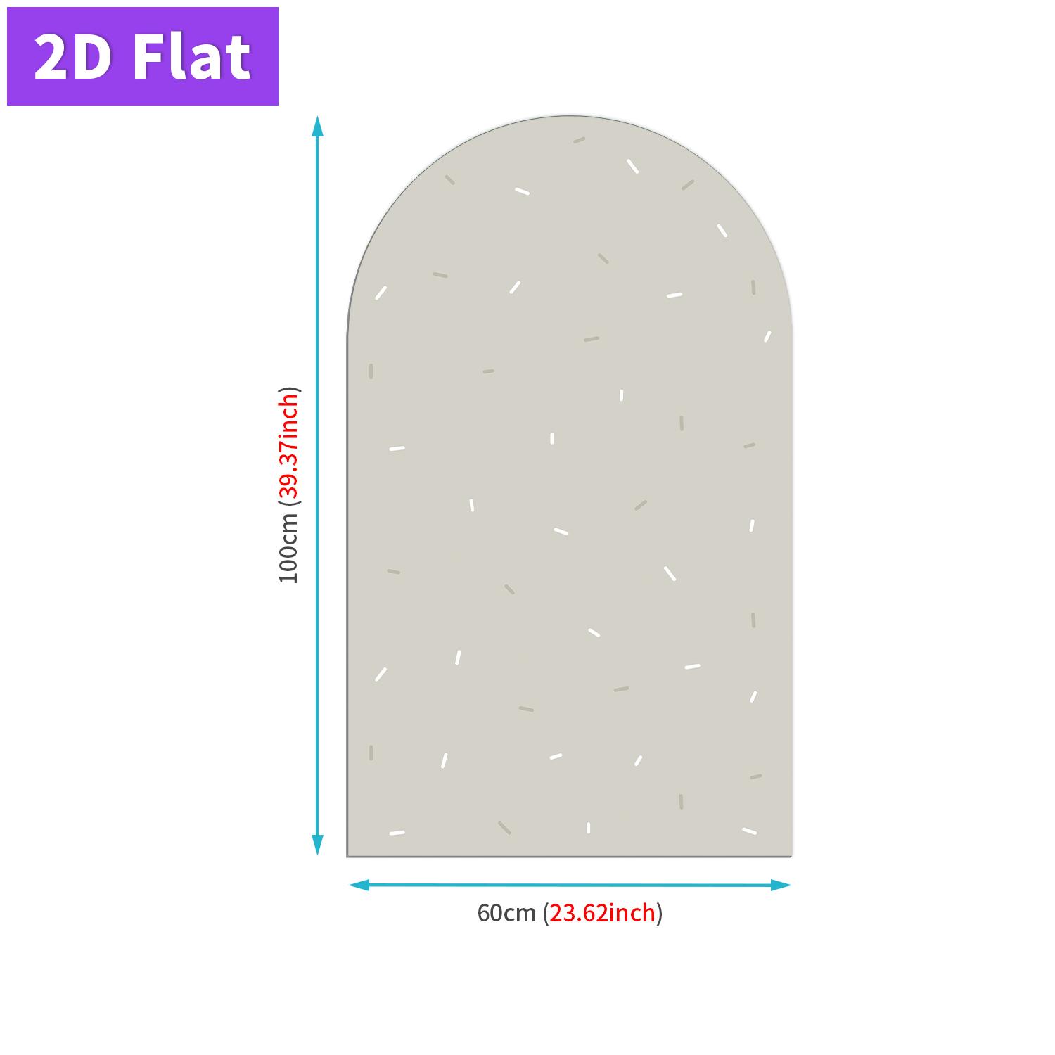 TEMU 2d Flat, 2d Flat, Morandi Light Gray Pattern, 2d Flat 1pc Arch-shaped Magnetic Whiteboard Self-adhesive Wall Sticker, Easy To Remove And Doodle,