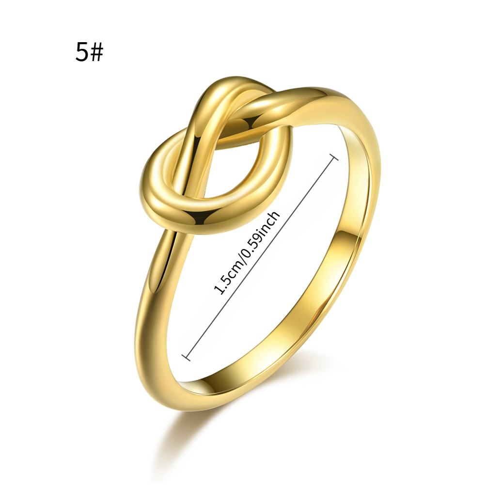 Women's Stainless Steel Twisted Knot & Heart Knot Ring