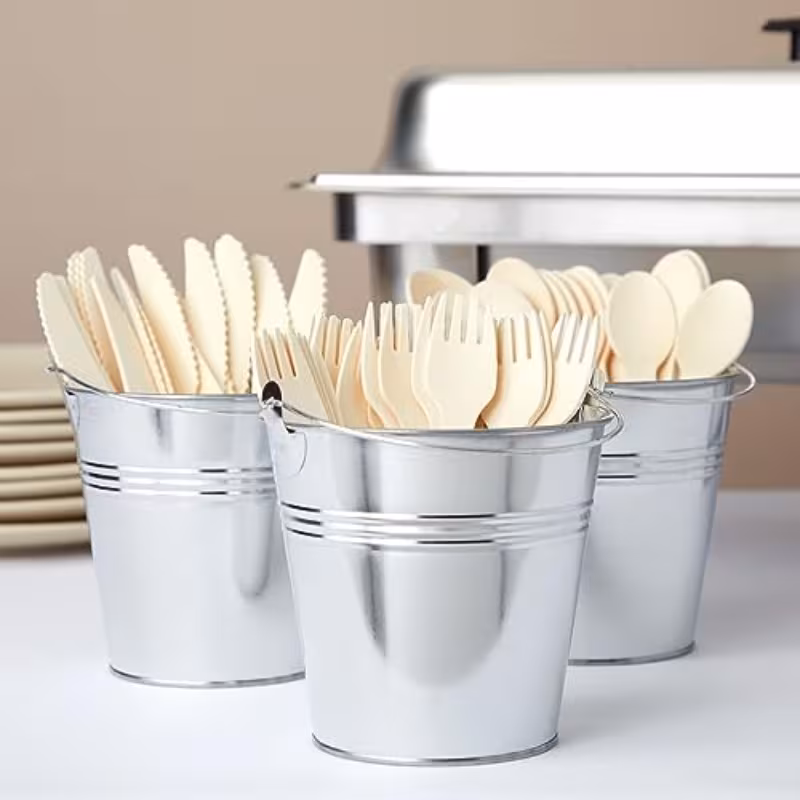 12pcs pack rustic galvanized metal buckets with handles heavy duty small tin pails suitable for party decorations farmhouse decor wedding favors flower pots Product details 3