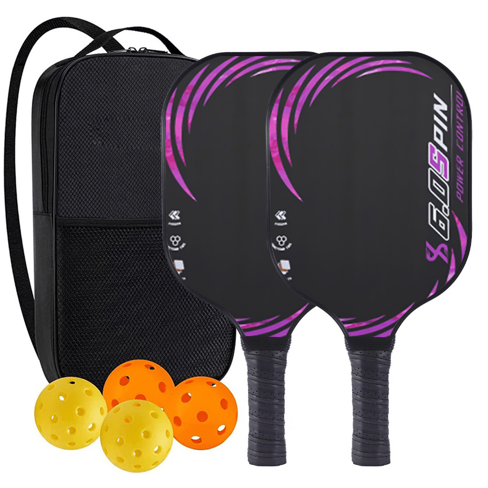 TEMU Fiberglass Pickleball Set Of 2 Paddles With 4 Balls,portable Carry Bag,pickleball Paddles,pickleball Rackets With Id 5730091748