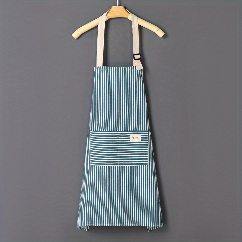 1pc Kitchen Apron, Striped Apron, Household Kitchen Baking Apron