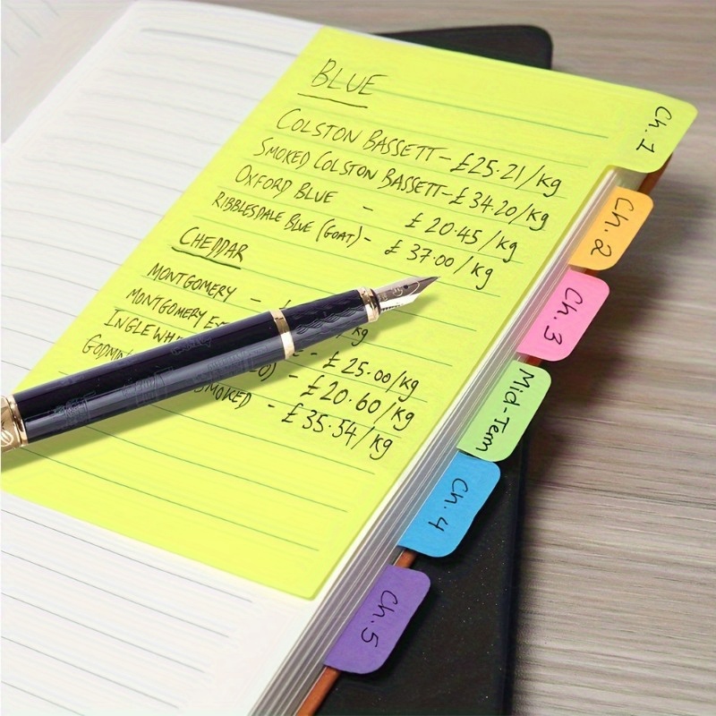 

1pc Divider Note Pad With Tabs, Self-adhesive Message Notes And Index Tabs For Students And Office Supplies