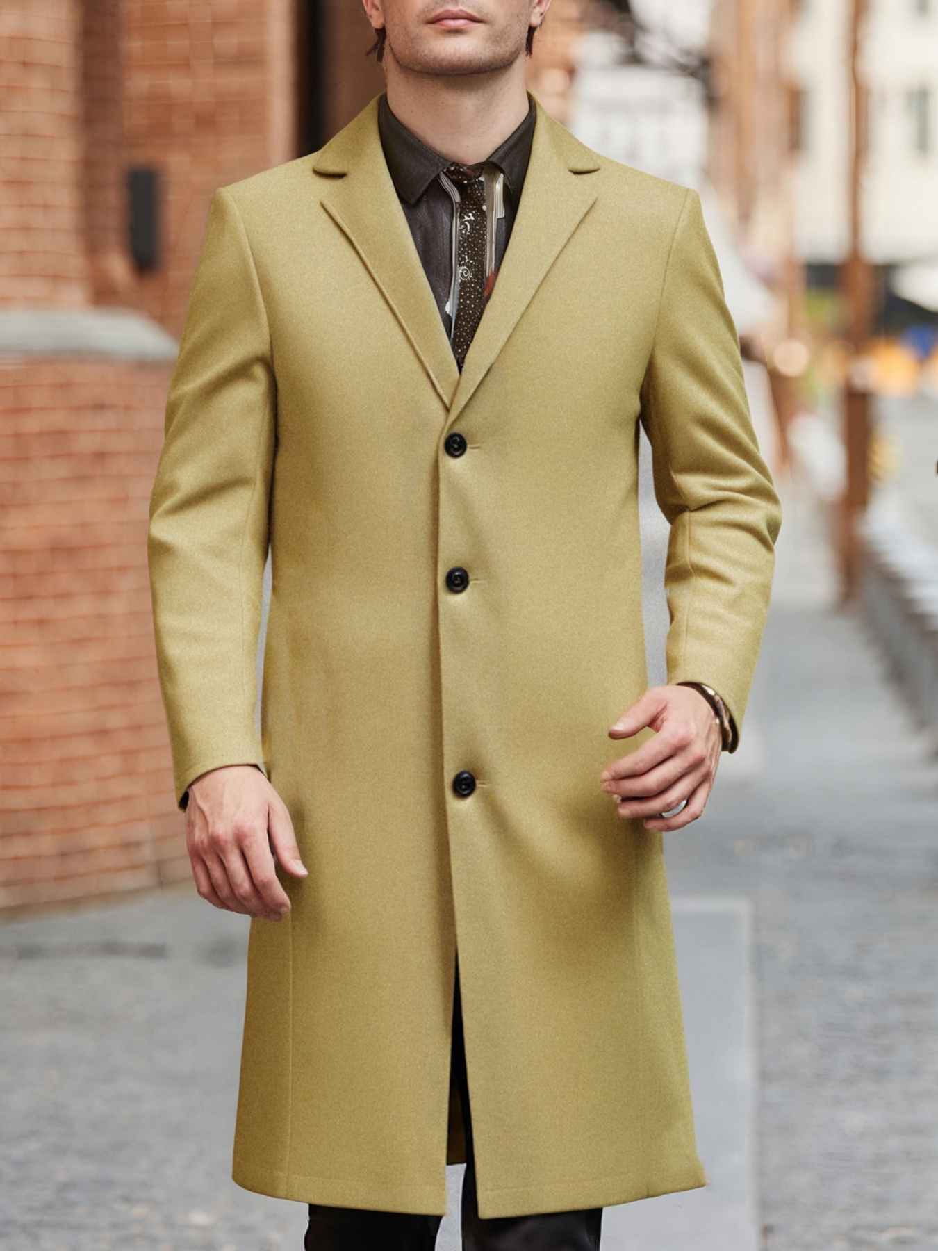 Pantete Heren dubbele rij knopen trenchcoat oversized casual windjack revers lange jas overjas, Pluche zwart, XS