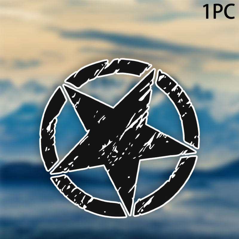 TEMU Army Decal Styling - Waterproof Personality Car Accessories With Five-pointed Sticker Auto Styling Decal
