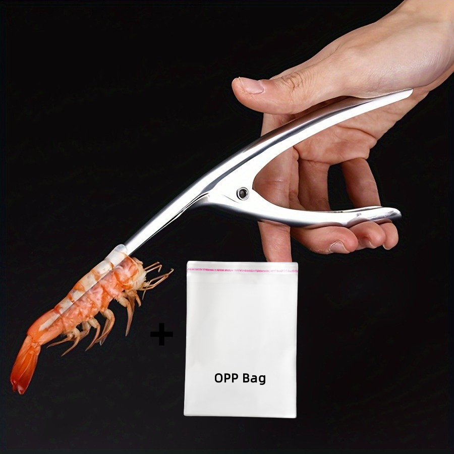 TEMU 1pc Heavy-duty Stainless Steel Shrimp, Peeler With Ergonomic Handle & Sharp Herringbone Blade - Effortless Shell Removal, Durable 430 Food-safe