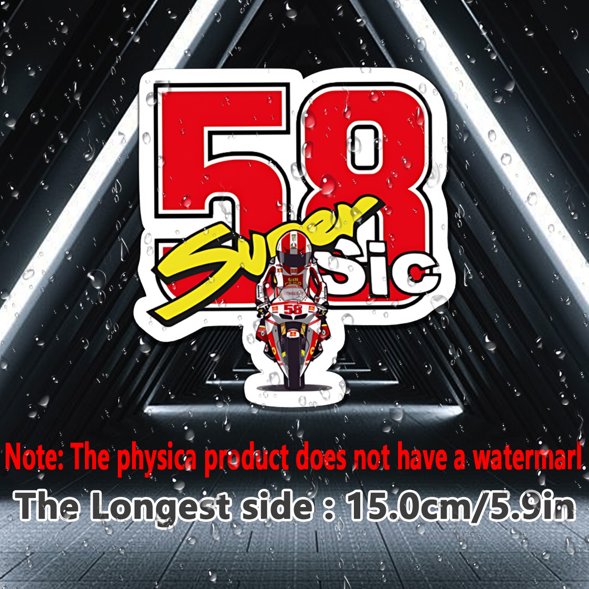TEMU Adesivo per auto SIC58 - Decalcomania da moto con numero 58, decorazione durevole in per auto e moto, articolo per , design in stile sportivo,