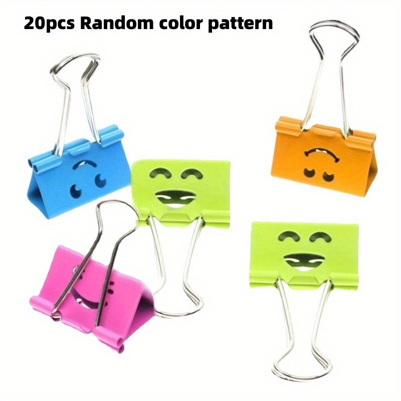 TEMU 20pcs Set Of Colorful Long-tailed Clips, Creative Hollow-out Design | Multi-functional Use | Ideal For School And Office
