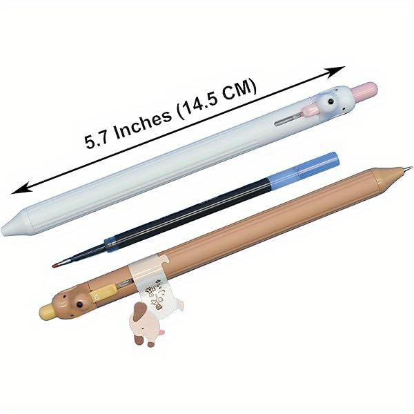 12pcs cute dog rollerball gel pens retractable cartoon tongue out puppy design quick drying black ink 6 color varieties for   party supplies dog accessories school stationery   design smooth writing retractable pens office workers Product details 1