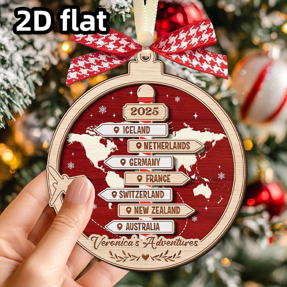 TEMU Custom Text Christmas Ornaments - Adventure Souvenirs, Custom Ornaments, Perfect Christmas Gifts And Travel Choices