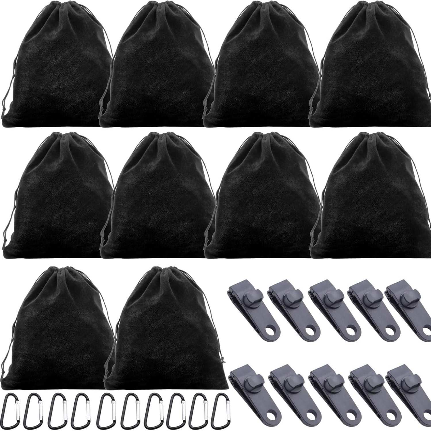 10 pack portable weight bag for outdoor gazebo curtains with 10 weights bags 10 carabiners sandbag weights weights for   beach tent 0
