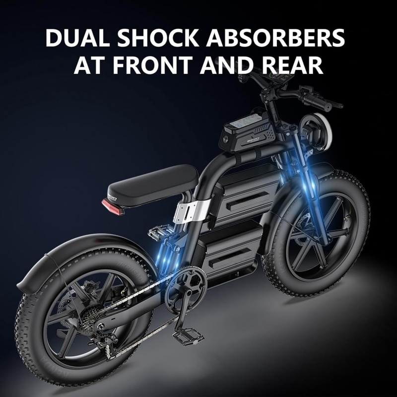 20inch Electric Bike for Adults, 101 Miles 20MPH Fast E Bike for Men, Tire Ebike for Adults Electric with 60V 2400WH Removable Battery, ON Off Road EBicycle with Brake Light, Electric Bike for Men, Electric Bike Foldable, Commuter Ebike