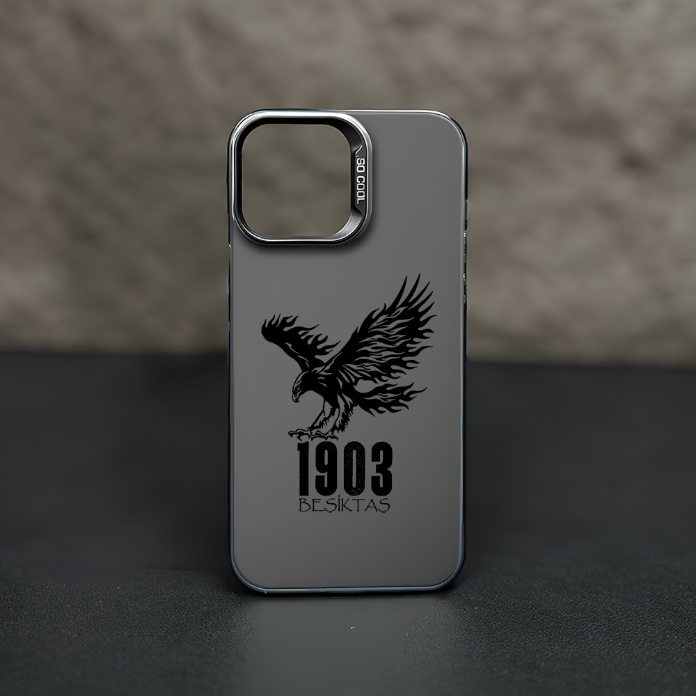 Image of Phone Case - Flying Eagle Silhouette With 1903 Besiktas Text Print Fashion Minimalist Anti-drop Phone Case Trendy Men Women Gift Cover Compatible With Iphone 17 16 15 14 13 12