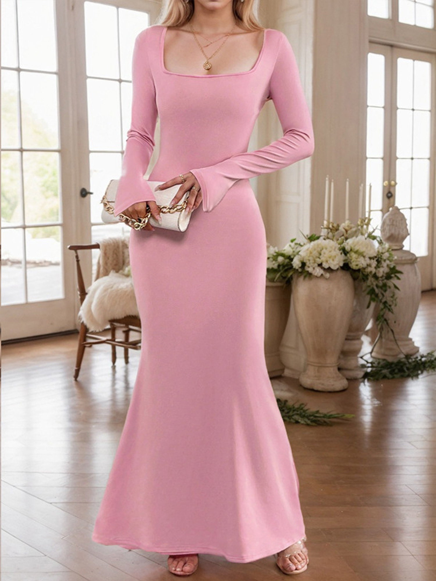 elegant pink maxi dress Elegant Dress – Claire's Coastal Boutique Seaside