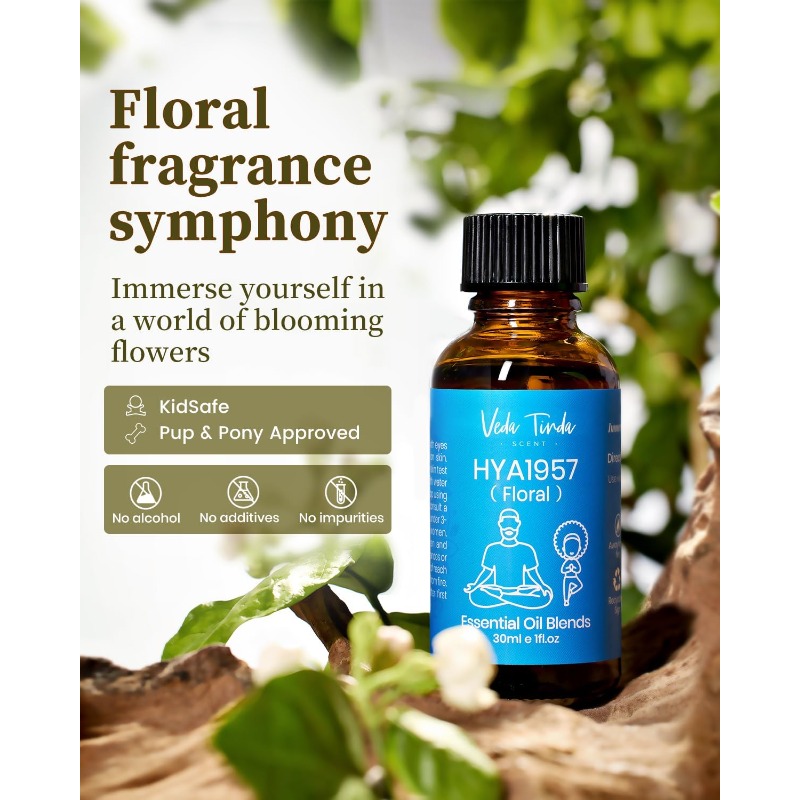 VEDA TINDA SNT Hotel Snt Essential Oils with a Waterless Diffuser Home Fragrance Gift Set 1 Fl Oz Floral Hotel Diffuser Oil X 2 And Diffuser, Essential Oil Diffuser, Diffuser For Home