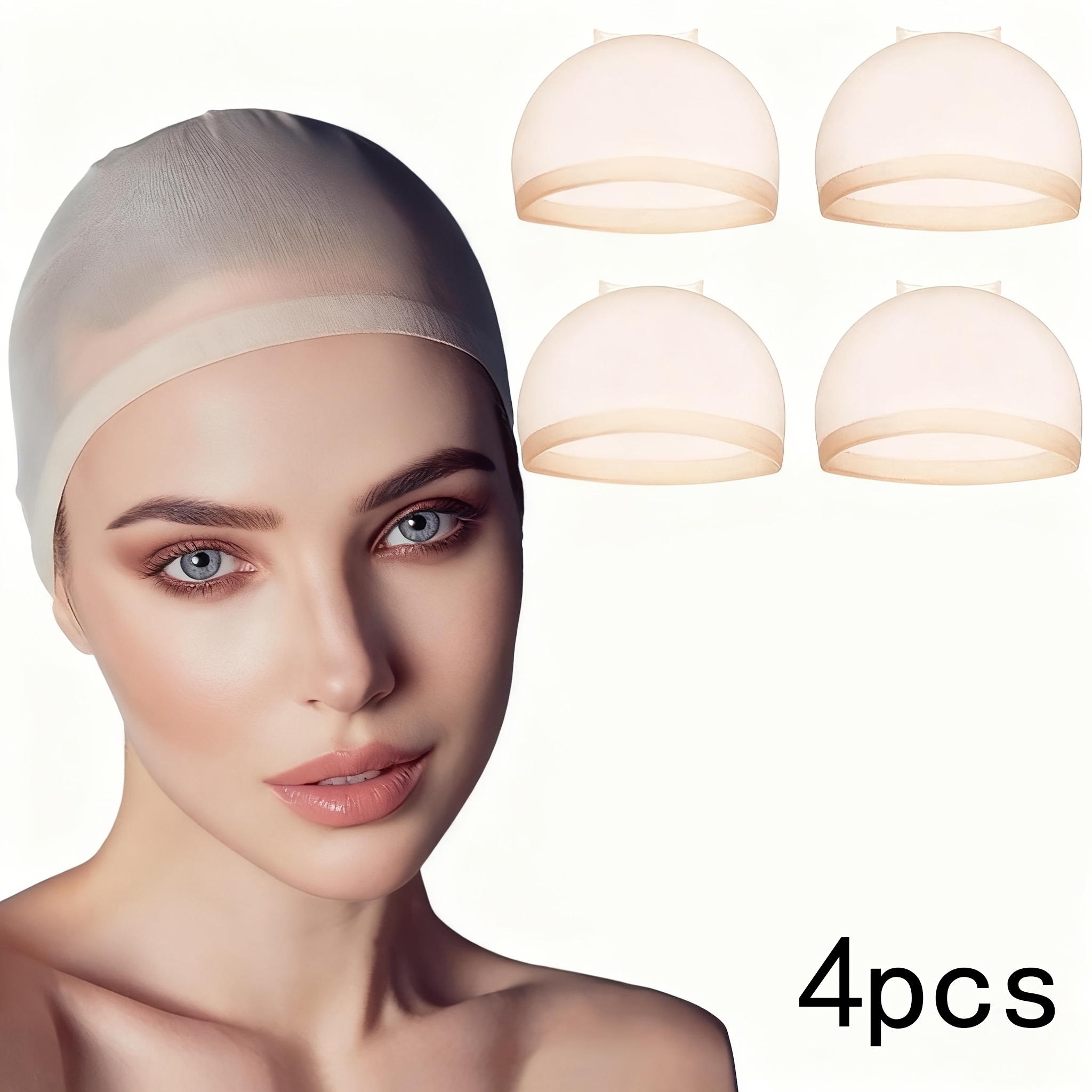 TEMU Set de 4 ganchos invisibles para el cabello, ultra suaves, transpirables, elásticos, color nude , ganchos de calidad, cómodos de usar, perfectos