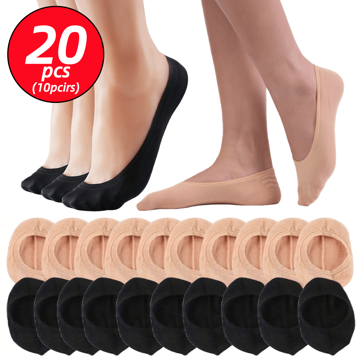 E-shop 20 Stück/10 Stück Damen Weiche und Atmungsaktive Kurze Socken Herren Hochelastische Socken, Crew Socken Weiche Elastische Bequeme Atmungsaktive