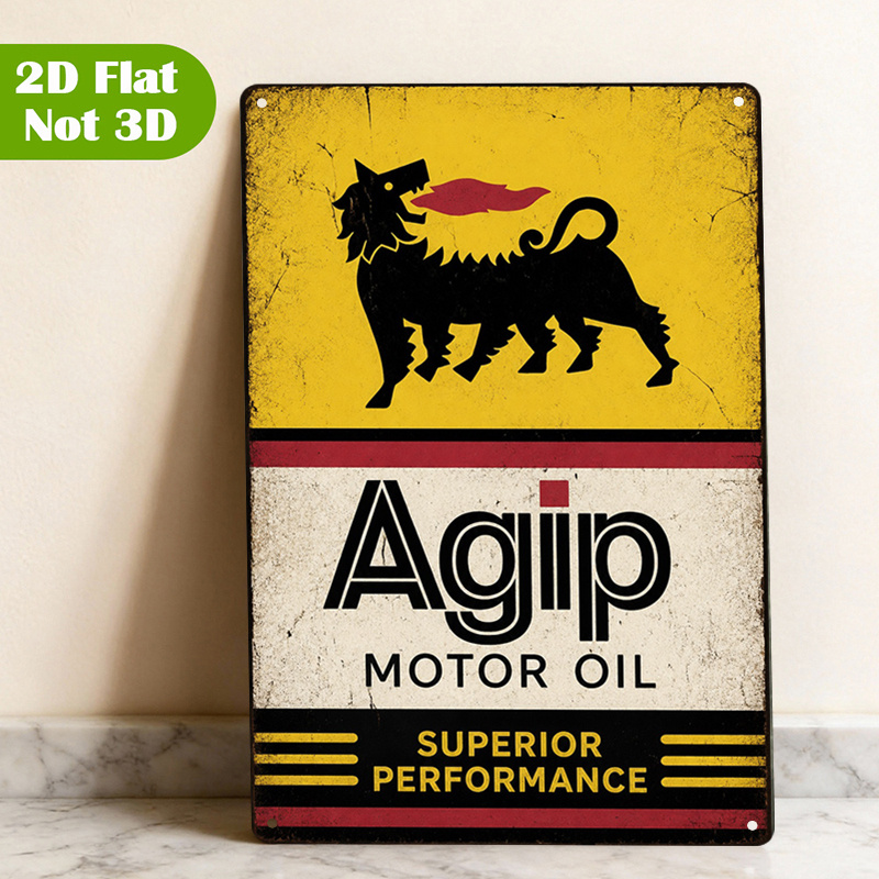 TEMU 2d Flat, 1pc Brandaluminum Plate Wall Art Print, Classic Car Designiron Sign, Vintage Motor Oilmetal Plate Signs,8x12in Retro Fuel Ad Aluminum