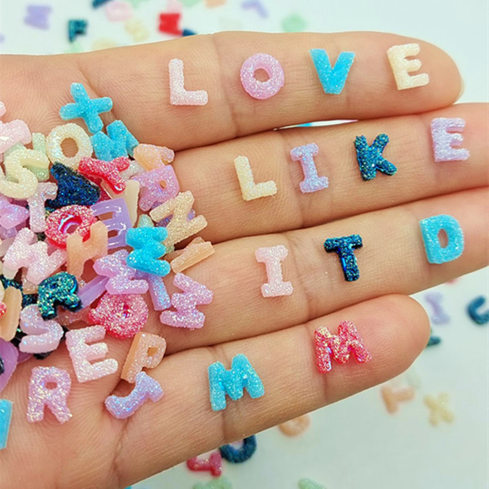 110pcs 0.65cm/0.26in 0.7cm/0.28in Resin Fine Letters Diy Handmade Phone Case Accessories