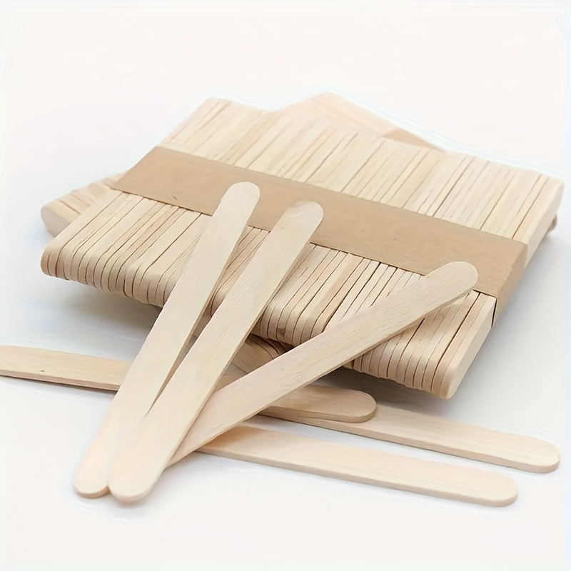 Image of 52 Natural Wood Craft Sticks Multipurpose Wooden Rods For Diy Crafts, Home Art Projects, Classroom Supplies