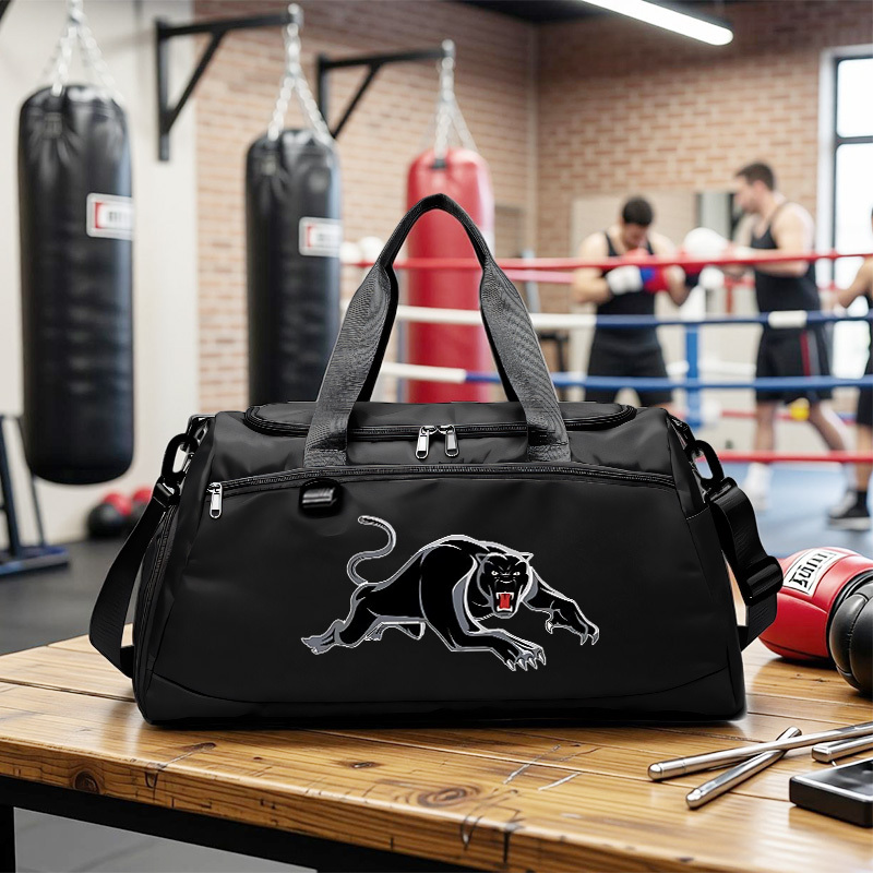 TEMU 1pc Panther Printed Tote Bag, Stylish Travel Tote Bag, Lightweight Swimming Shoulder Bag, Adjustable Shoulder Strap, Separate Shoe Compartment,