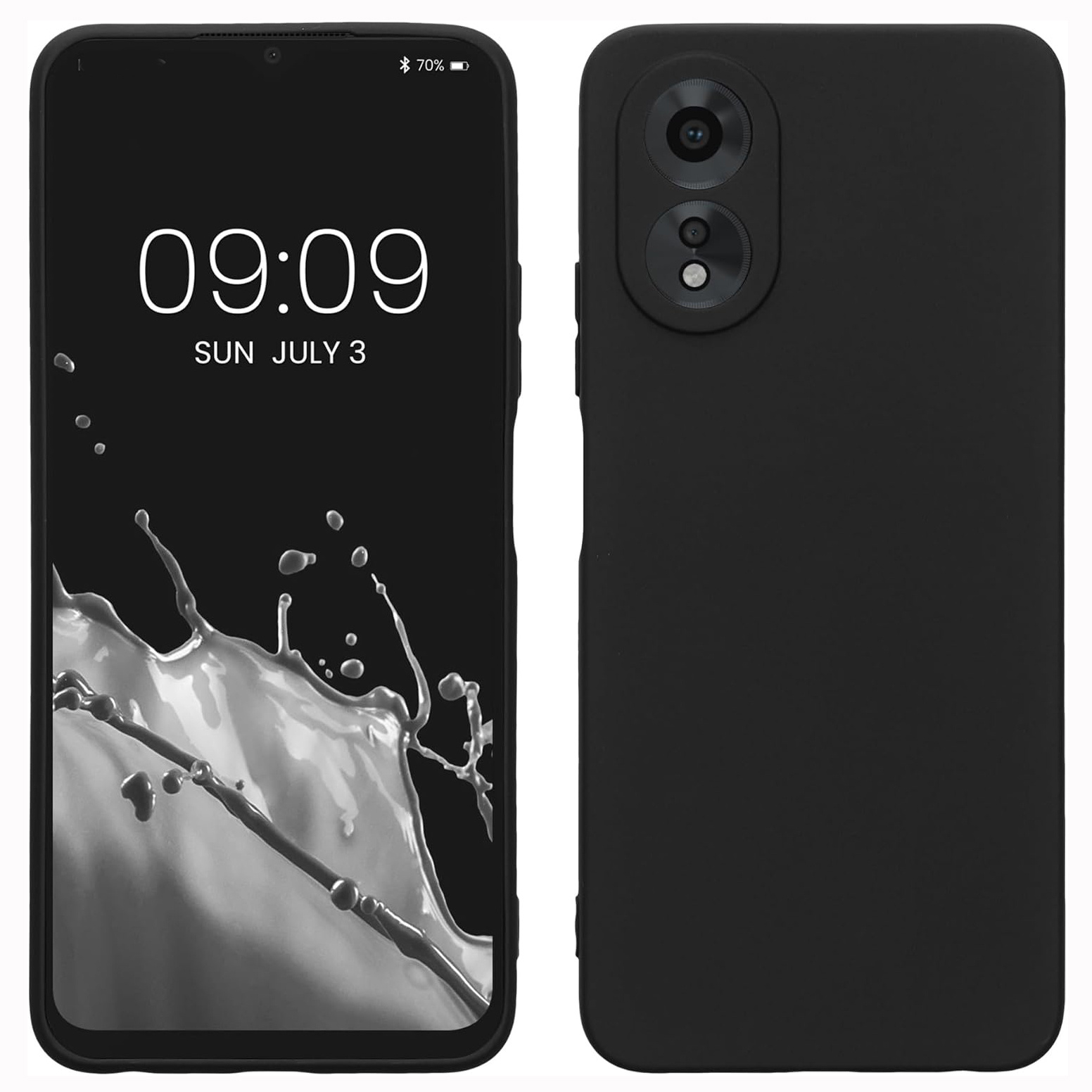 TEMU Phone Case: For Oppo A38 / A18 Case Slim Shockproof Flexible With Protection Black Matt Soft Protective Phone Case Cover