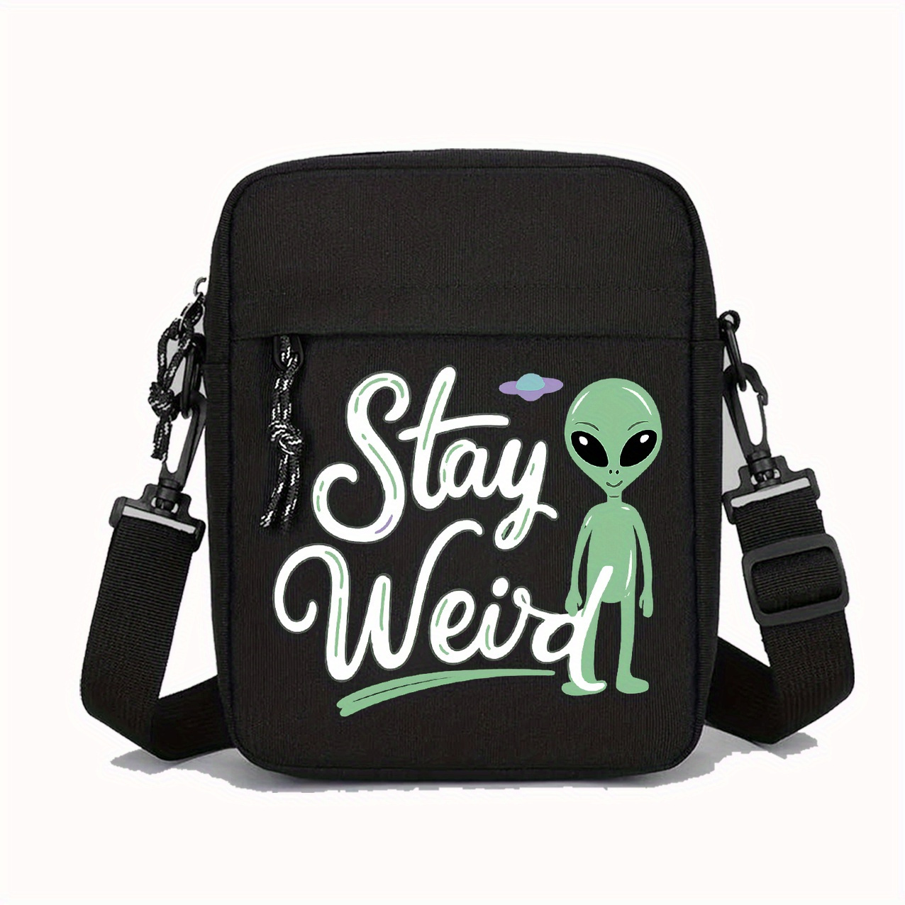 TEMU 1pc -themed Mini Crossbody Bag With Multi-pocket And Adjustable Strap - Lightweight Durable Suitable For School, Travel, Casual Outfits, Unisex