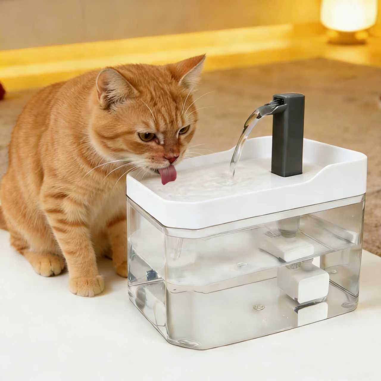 TEMU Fontaine à Eau Automatique pour Animaux de Compagnie, Grande de 1,5 L, Disponible en 3 Couleurs. Convient aux Chats/Chiens/Animaux de Compagnie.