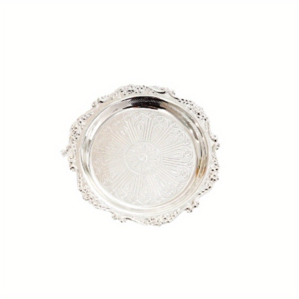 1pc Silvery European-style Tray, With Its Vintage Mini Jewelry Display, Used As A Tray For Additions, Candles, Or As A Prop For Afternoon Tea Photo Shoots, Jewelry Trays