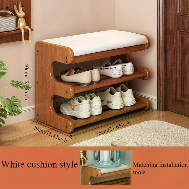 1 stck bambus schuhschrank gepolstertem hocker  bambus - Temu Austria