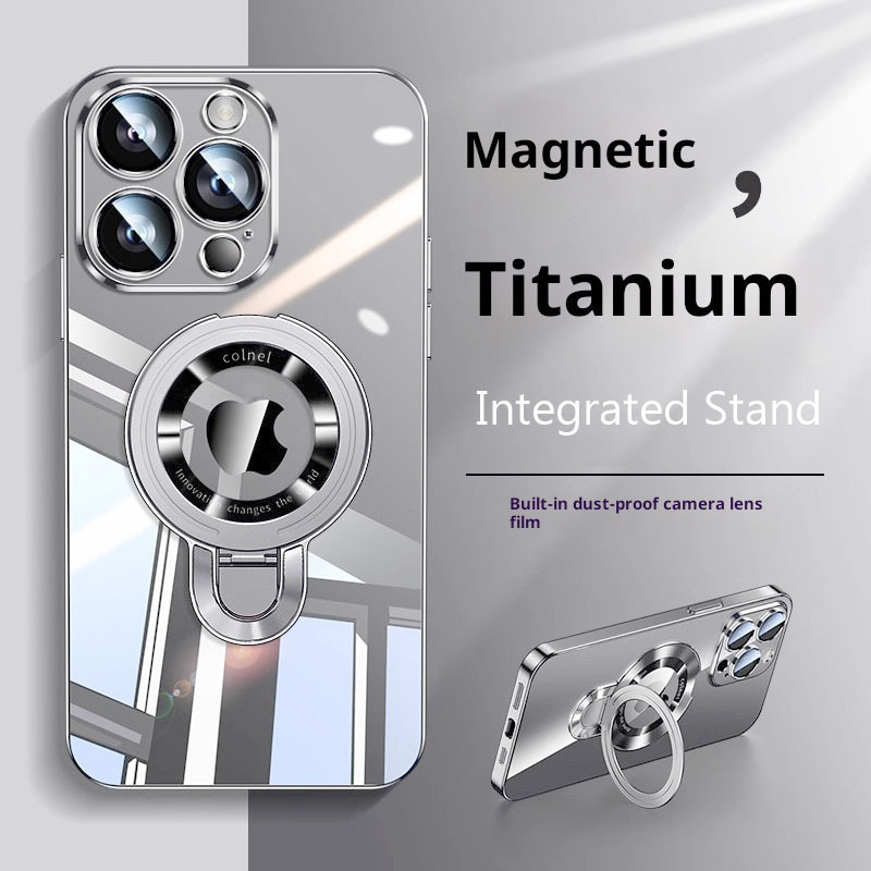 Phone Case - Luxury Plated Case Compatible With Iphone 17 Pro Max/16/15/14/13/12. Features A Magnetic U-shaped Stand, Drop Protection, Design, And A High-, Perfect For Tech Enthusiasts